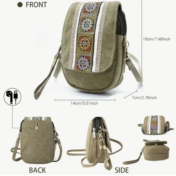 New Boho Embroidered Crossbody Bag - Picture 2 of 3